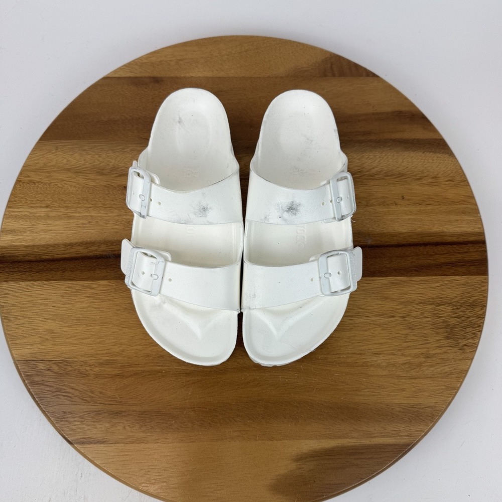 Womens Birkenstock Arizona White Eva Strappy Slide Sandals Size EU 37 Narrow GUC